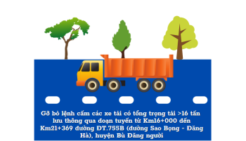Xe tải có trọng tải lớn hơn 16 tấn được phép lưu thông qua đoạn tuyến ĐT.755B