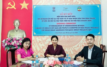 Embassy of India in Vietnam and Binh Phuoc Provincial People's Committee signed a memorandum of understanding