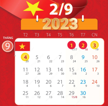 4 ngày nghỉ lễ dịp Quốc khánh năm 2023