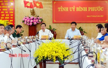 Chủ tịch nước Võ Văn Thưởng làm việc với Ban Thường vụ Tỉnh ủy Bình Phước