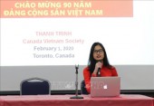 Sinh viên Trịnh Thanh - Đại diện sinh viên Việt Nam tại Toronto phát biểu tại hội thảo. (Ảnh: TTXVN)