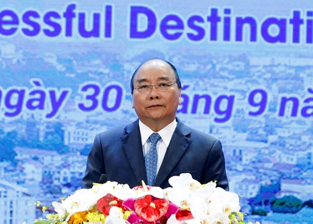 Thủ tướng Nguyễn Xuân Phúc phát biểu tại hội nghị  (Ảnh: TTXVN)