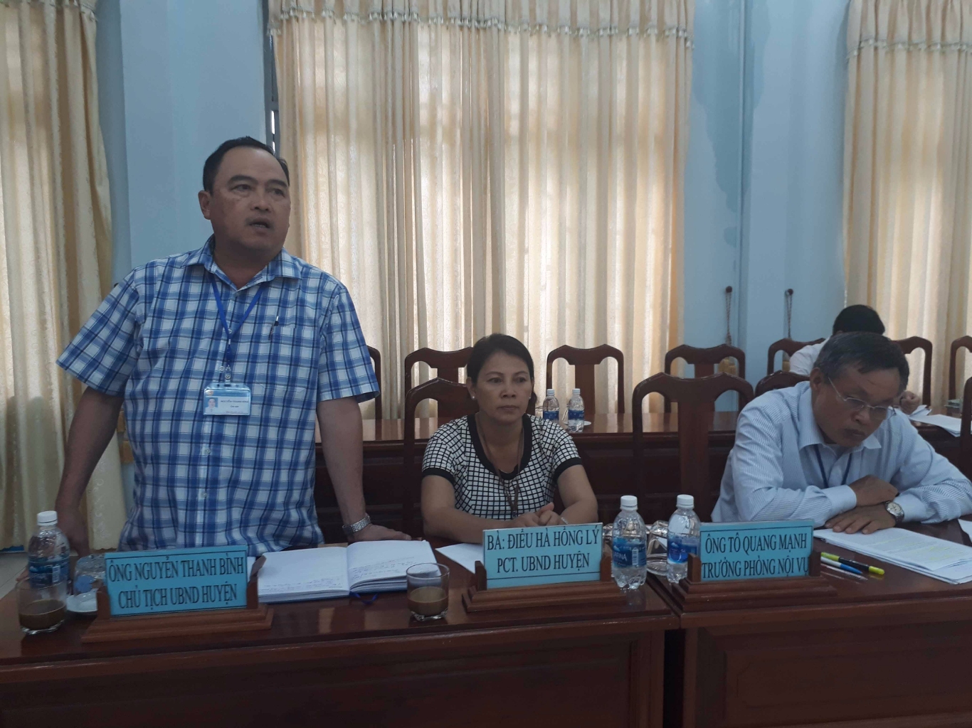 Chủ tịch UBND huyện Nguyễn Thanh Bình phát biểu tại buổi Thanh tra