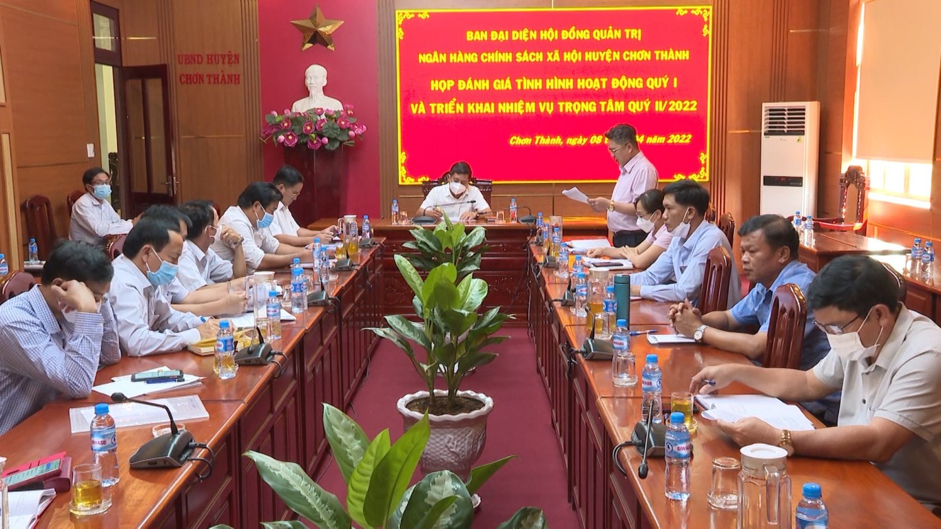 Tổng dư nợ nguồn vốn PGD Ngân hàng Chính sách xã hội huyện Chơn Thành đến hết quý I/2022 là 240.823 triệu đồng