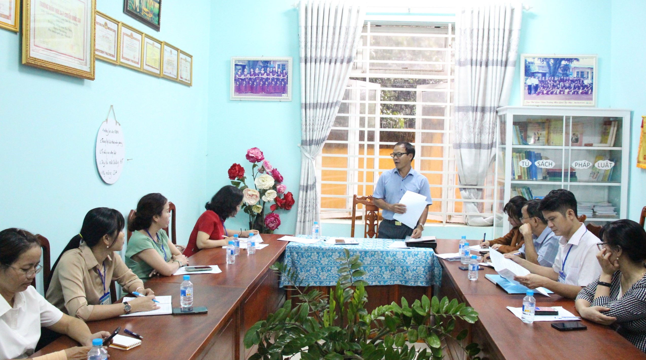 Phó chủ tịch HĐND huyện Nguyễn Thanh Minh phát biểu tại buổi giám sát.